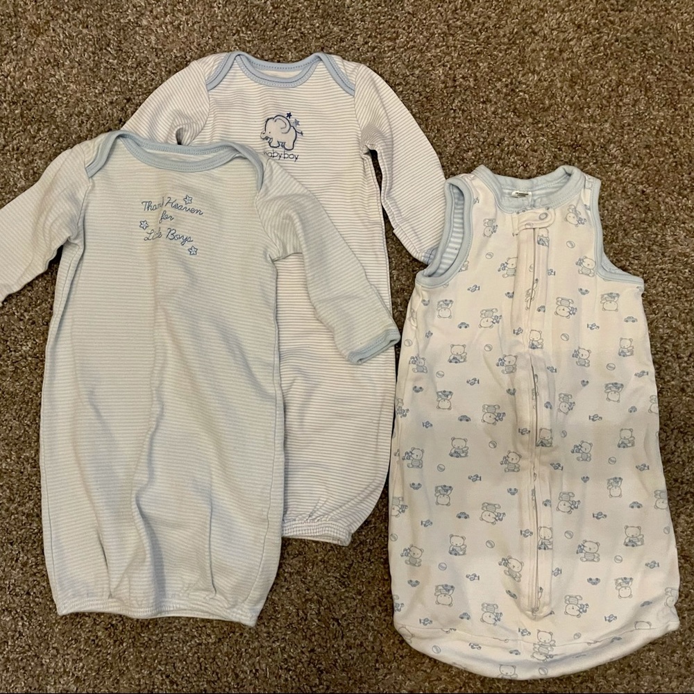 Boys newborn/0-3 month sleep gown set